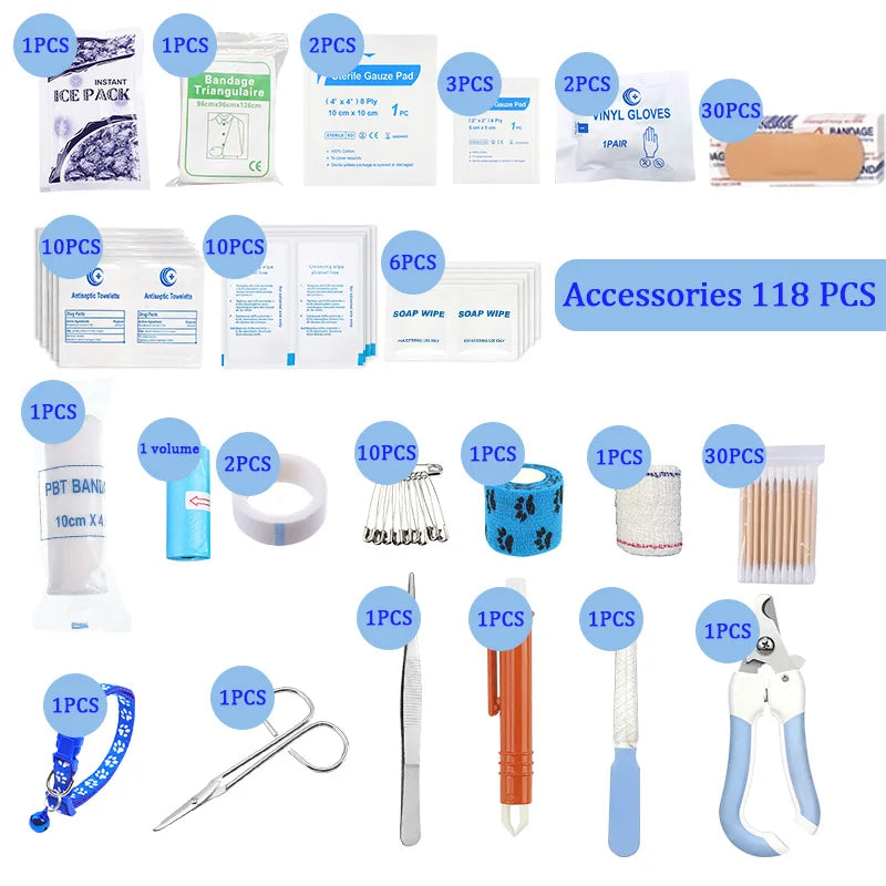118pcs Pet First Aid Kit