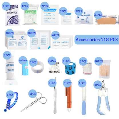 118pcs Pet First Aid Kit