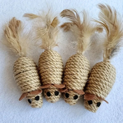 Interactive Sisal Mouse Toys