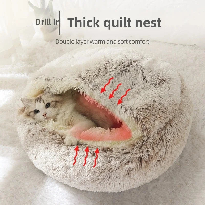 Warm Plush Semi-Enclosed Nest Bed