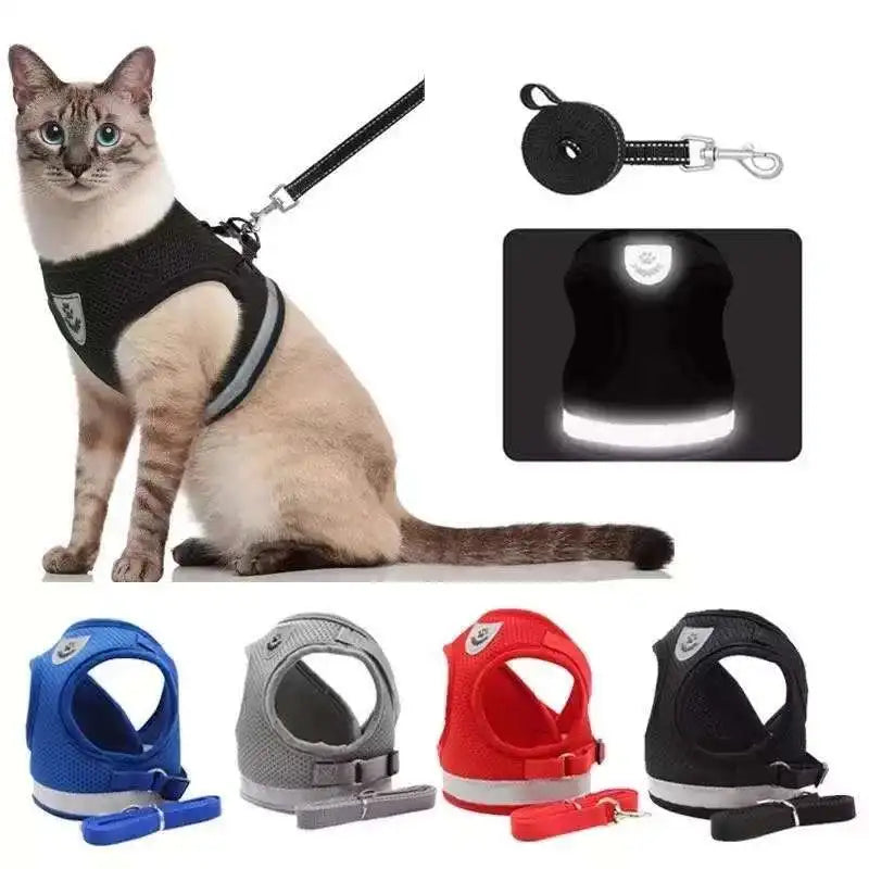 Reflective Escape-Proof Harness Leash Set