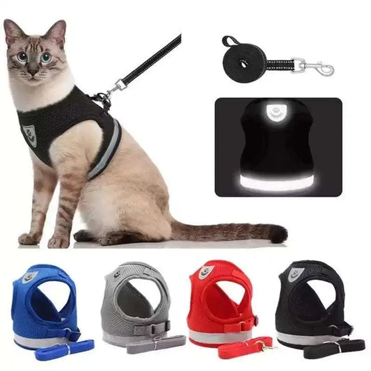Reflective Escape-Proof Harness Leash Set