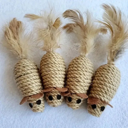 Interactive Sisal Mouse Toys