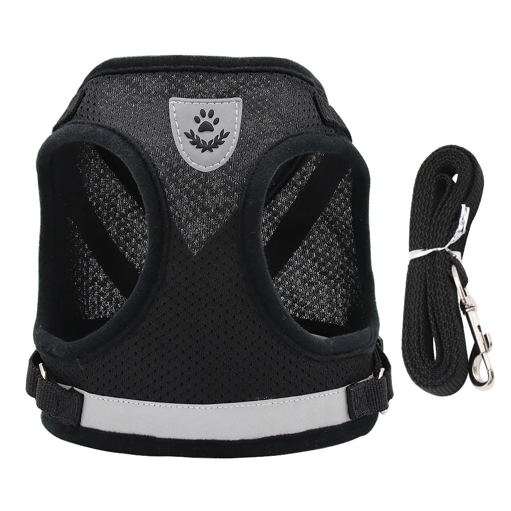 Reflective Escape-Proof Harness Leash Set