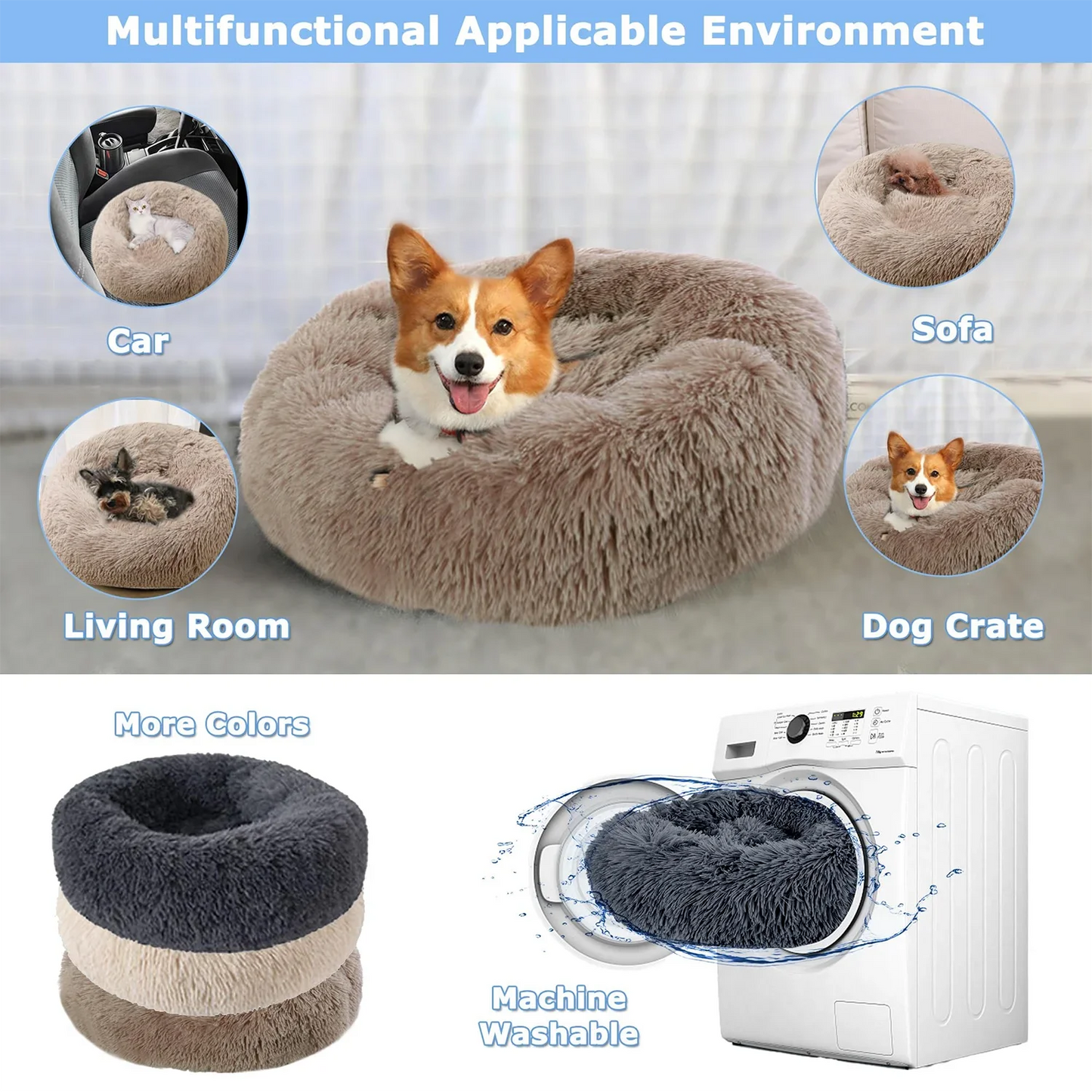 Super Soft Plush Donut Bed