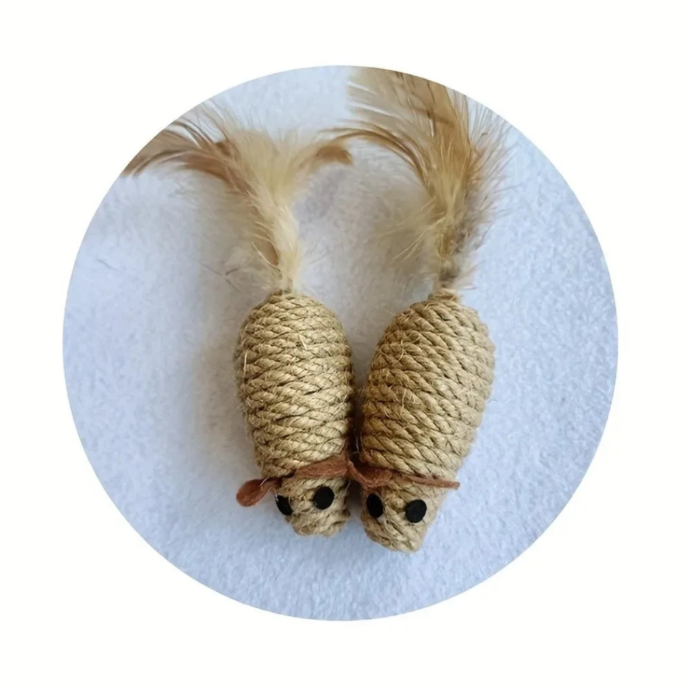 Interactive Sisal Mouse Toys