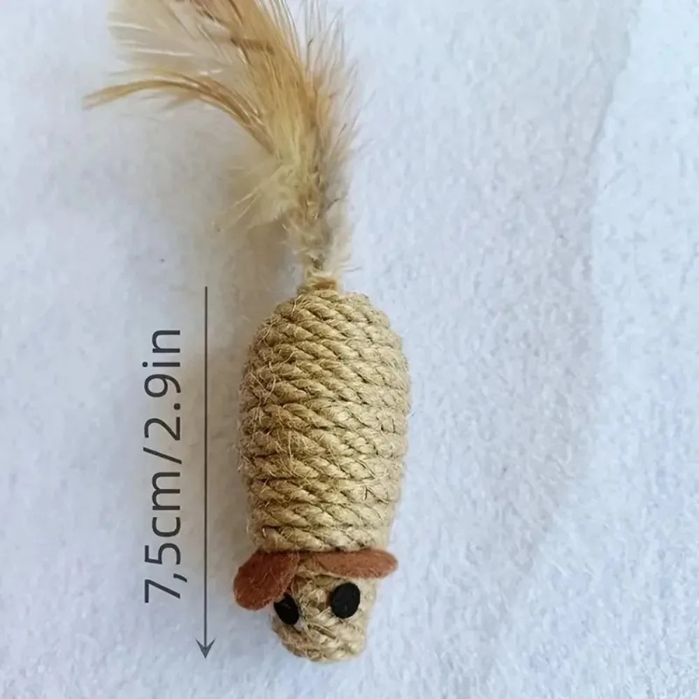 Interactive Sisal Mouse Toys