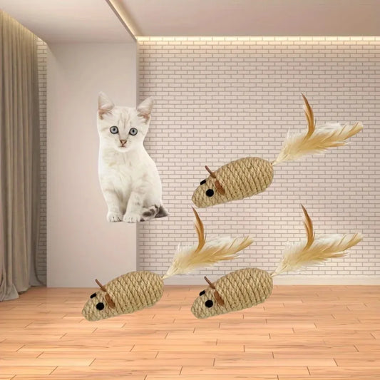 Interactive Sisal Mouse Toys